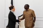 Princess Zahra Aga Khan greets Kenya's President, His Excellency William Samoei Ruto, at State House in Nairobi. AKDN / Akbar Ha